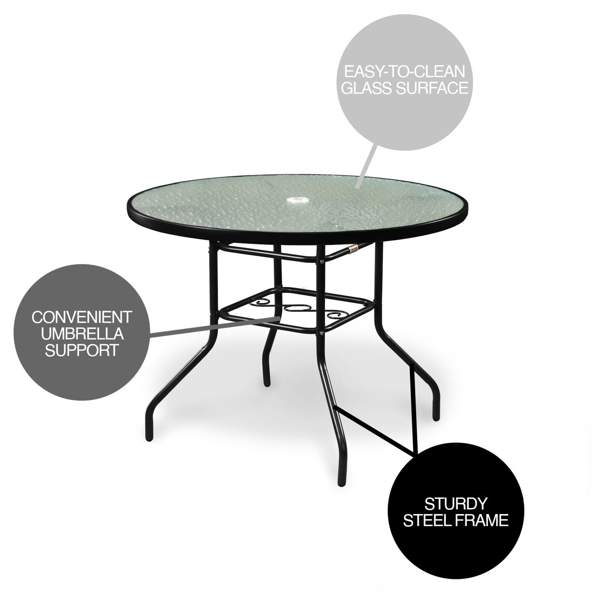 Red Barrel Studio® Gotelind Round 40'' Outdoor Dining Table &amp; Reviews ...